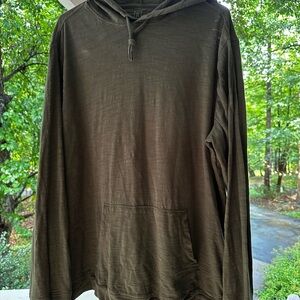Brown Hooded Long Sleeve Shirt